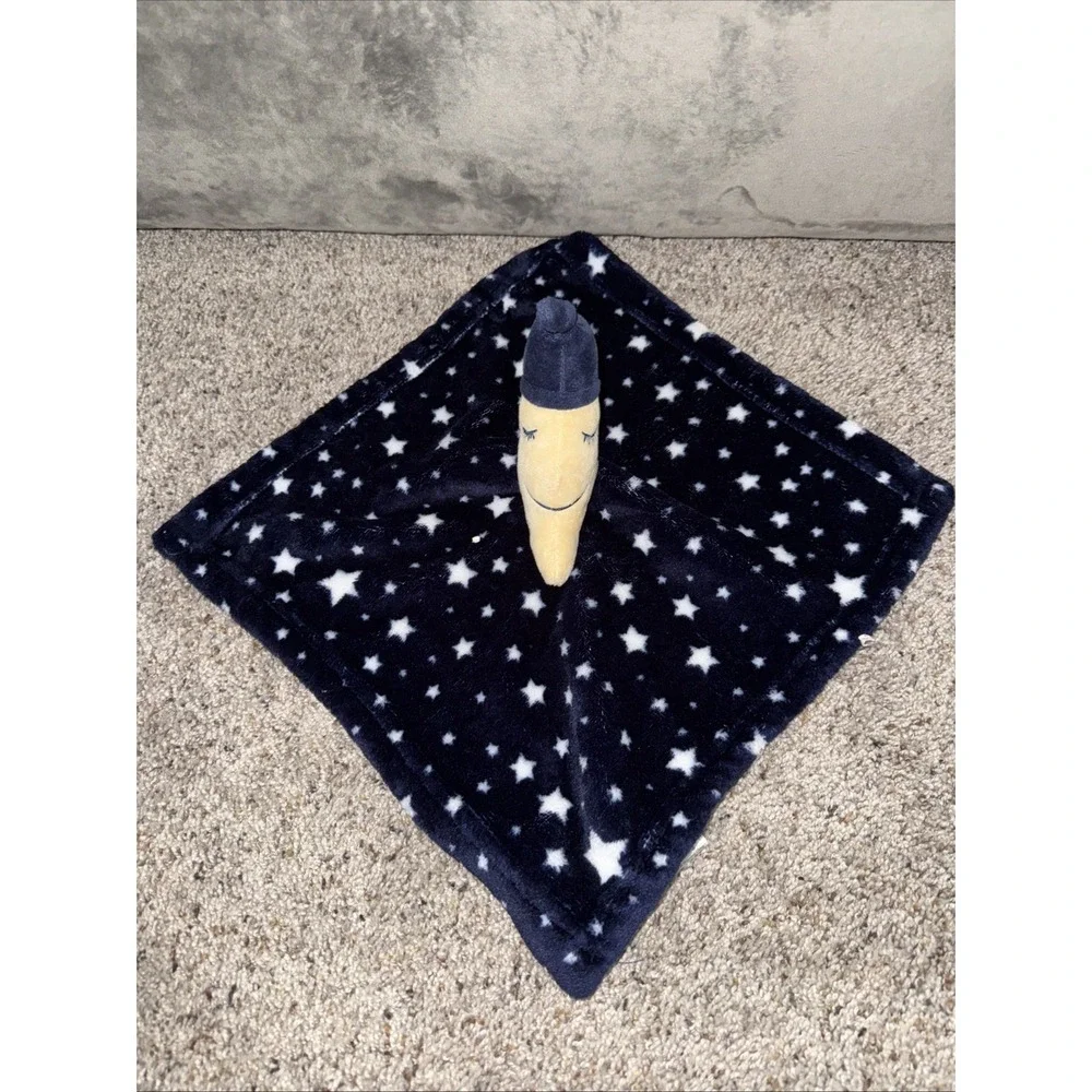 HB Moon Stars Blue White Yellow Plush Lovey 14